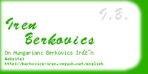 iren berkovics business card